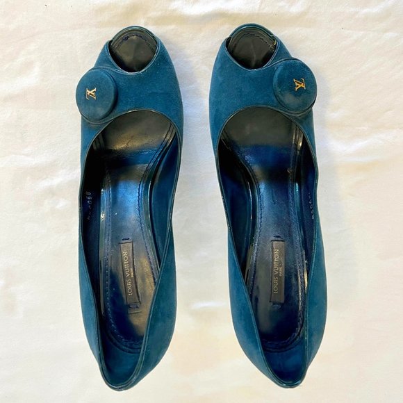 Louis Vuitton, Blue Suede Pumps, Size 40 (US 9/ UK 7) - Picture 1 of 8